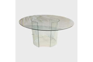 Mesa Vidro base curva